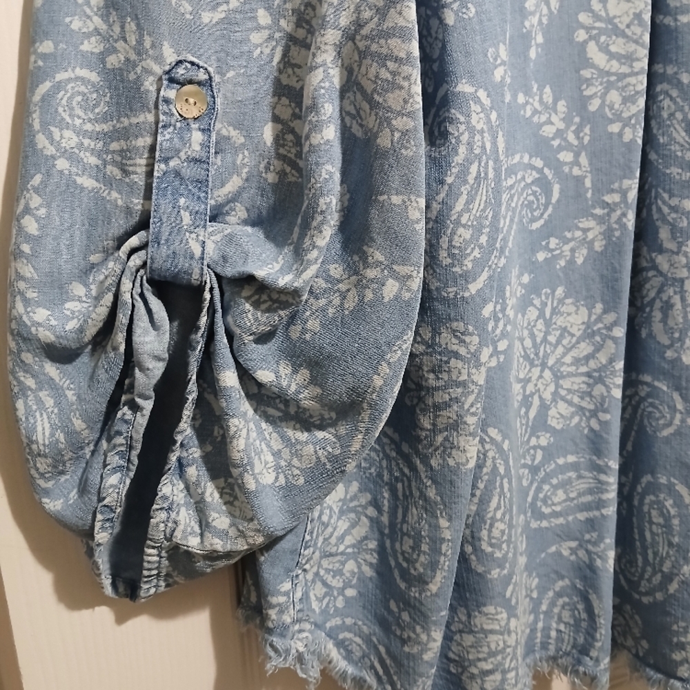 Ruby Rd. Blue Paisley Blouse - Picture 6 of 8